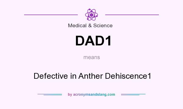 What does DAD1 mean? It stands for Defective in Anther Dehiscence1