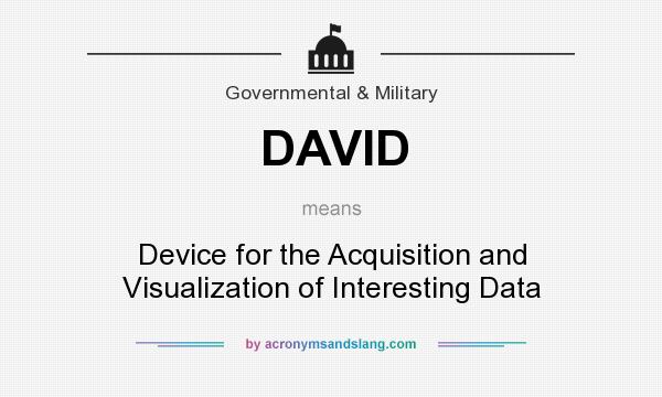 What does DAVID mean? It stands for Device for the Acquisition and Visualization of Interesting Data