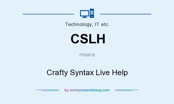 What does CSLH mean? It stands for Crafty Syntax Live Help