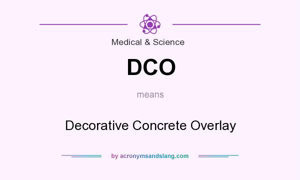 What does DCO mean? It stands for Decorative Concrete Overlay