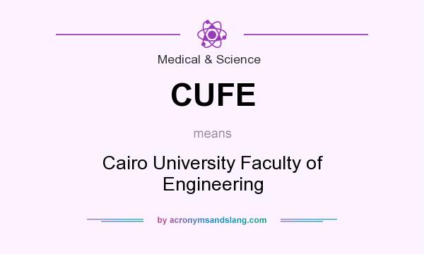 What does CUFE mean? It stands for Cairo University Faculty of Engineering