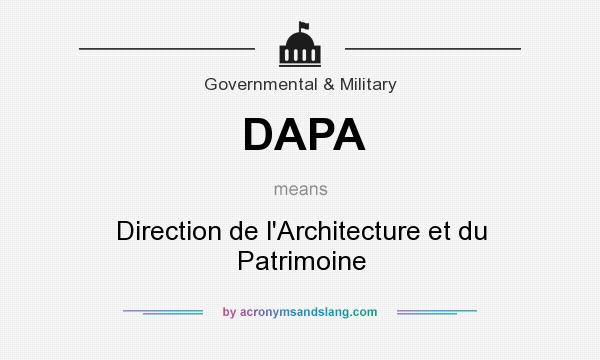What does DAPA mean? It stands for Direction de l`Architecture et du Patrimoine