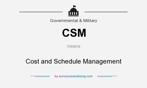 What does CSM mean? It stands for Cost and Schedule Management