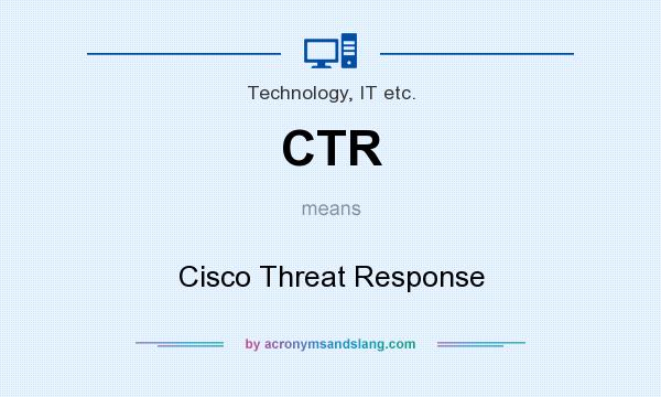 What does CTR mean? It stands for Cisco Threat Response