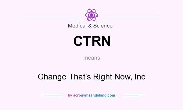 What does CTRN mean? It stands for Change That`s Right Now, Inc