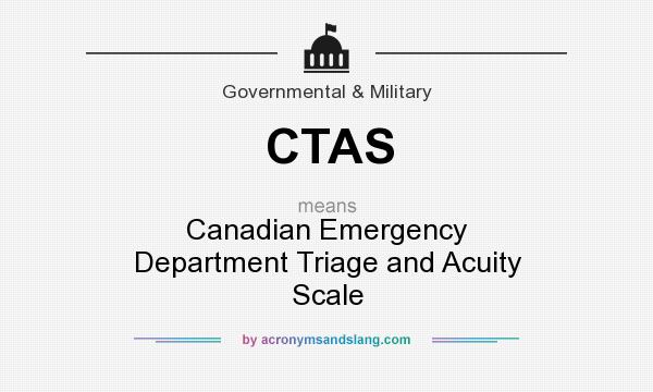 What does CTAS mean? It stands for Canadian Emergency Department Triage and Acuity Scale