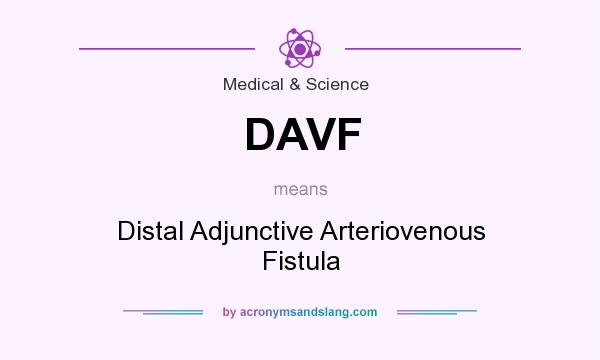 What does DAVF mean? It stands for Distal Adjunctive Arteriovenous Fistula