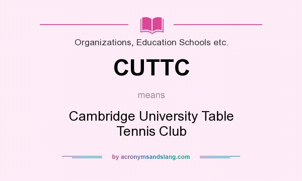 What does CUTTC mean? It stands for Cambridge University Table Tennis Club