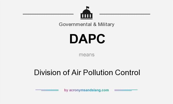 What does DAPC mean? It stands for Division of Air Pollution Control