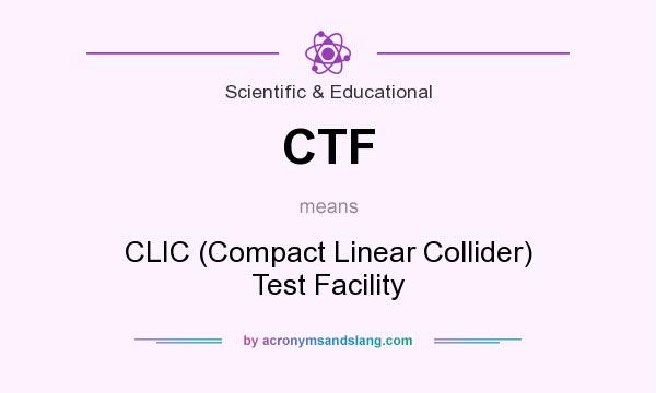 What does CTF mean? It stands for CLIC (Compact Linear Collider) Test Facility