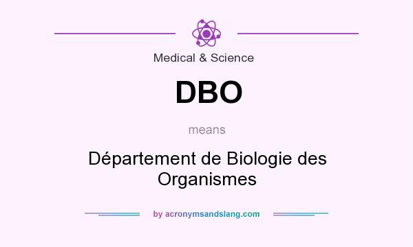 What does DBO mean? It stands for Département de Biologie des Organismes