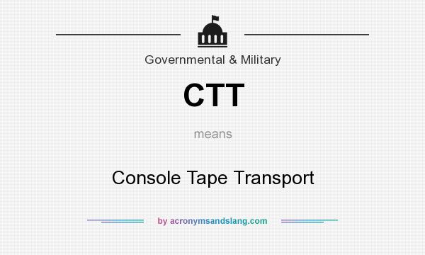 What does CTT mean? It stands for Console Tape Transport