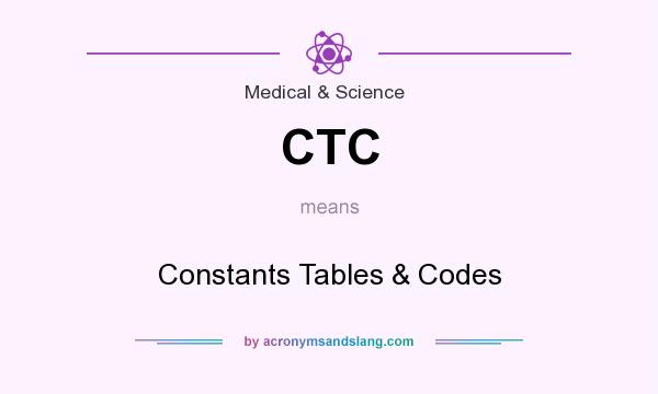 What does CTC mean? It stands for Constants Tables & Codes