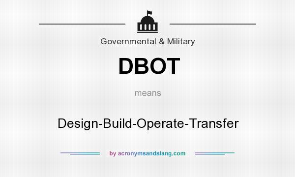 What does DBOT mean? It stands for Design-Build-Operate-Transfer
