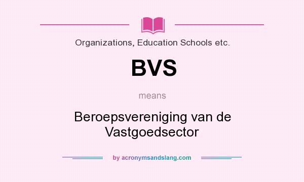 What does BVS mean? It stands for Beroepsvereniging van de Vastgoedsector