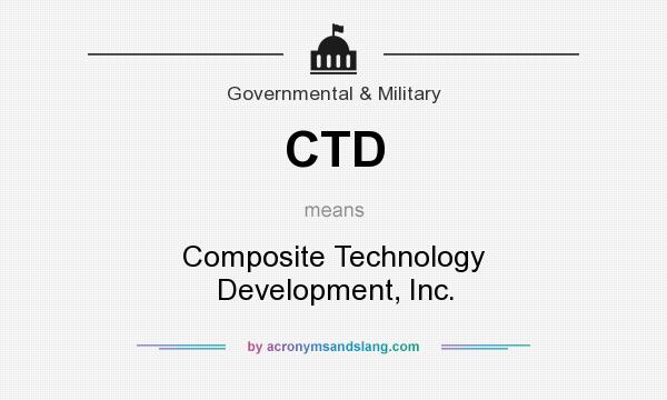 What does CTD mean? It stands for Composite Technology Development, Inc.