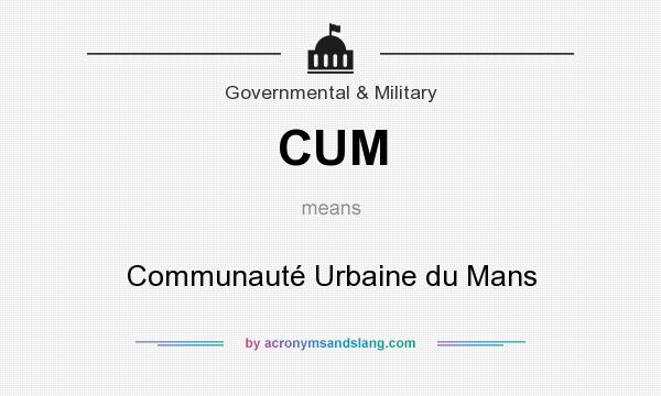 What does CUM mean? It stands for Communauté Urbaine du Mans