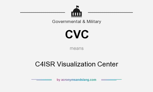 What does CVC mean? It stands for C4ISR Visualization Center