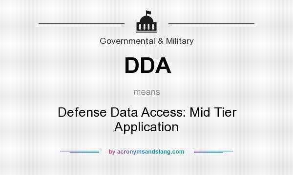What does DDA mean? It stands for Defense Data Access: Mid Tier Application