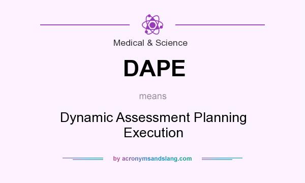 What does DAPE mean? It stands for Dynamic Assessment Planning Execution