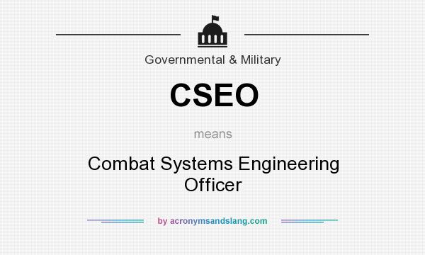 What does CSEO mean? It stands for Combat Systems Engineering Officer