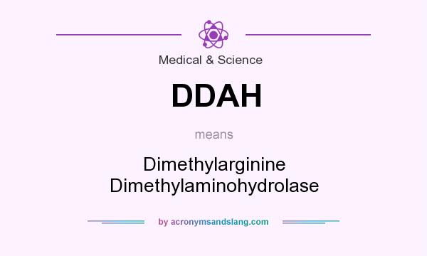 What does DDAH mean? It stands for Dimethylarginine Dimethylaminohydrolase