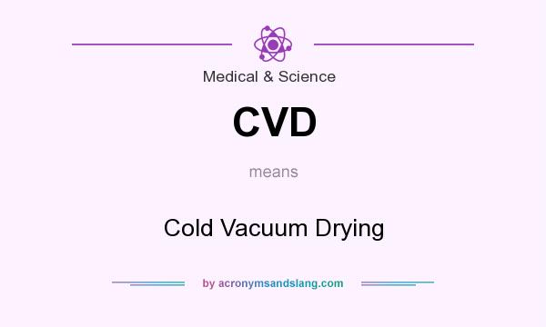 What does CVD mean? It stands for Cold Vacuum Drying