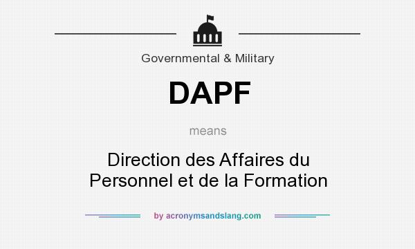 What does DAPF mean? It stands for Direction des Affaires du Personnel et de la Formation