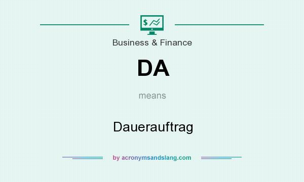 What does DA mean? It stands for Dauerauftrag