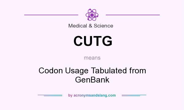 What does CUTG mean? It stands for Codon Usage Tabulated from GenBank