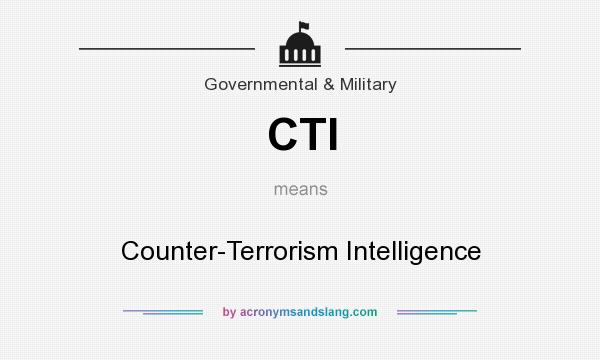 What does CTI mean? It stands for Counter-Terrorism Intelligence