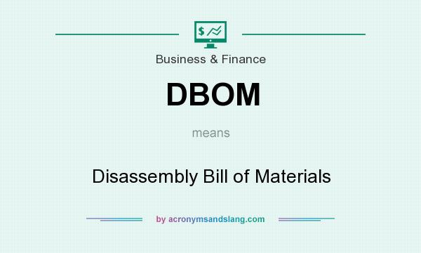 What does DBOM mean? It stands for Disassembly Bill of Materials