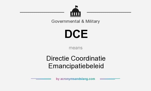 What does DCE mean? It stands for Directie Coordinatie Emancipatiebeleid