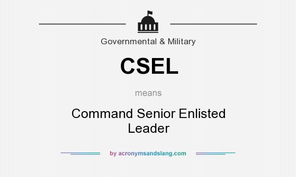 What does CSEL mean? It stands for Command Senior Enlisted Leader