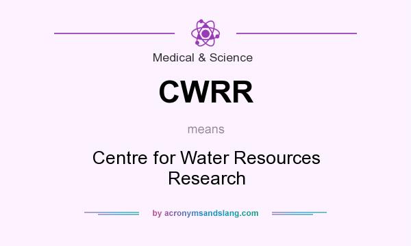 What does CWRR mean? It stands for Centre for Water Resources Research