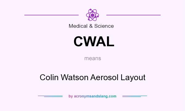 What does CWAL mean? It stands for Colin Watson Aerosol Layout