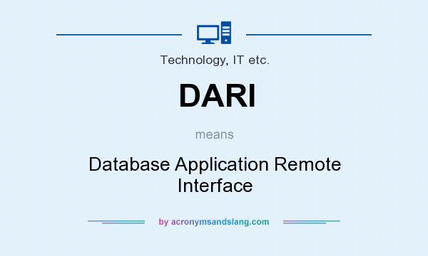 What does DARI mean? It stands for Database Application Remote Interface