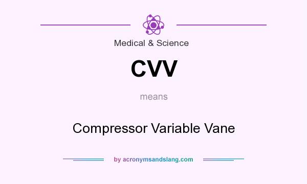 What does CVV mean? It stands for Compressor Variable Vane