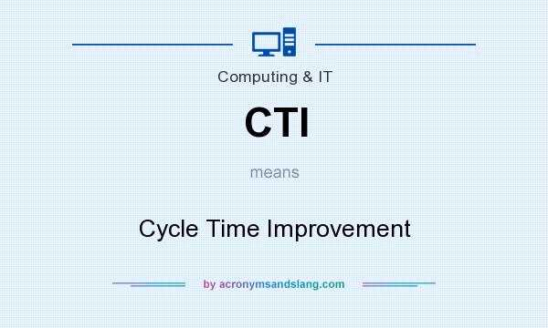 What does CTI mean? It stands for Cycle Time Improvement