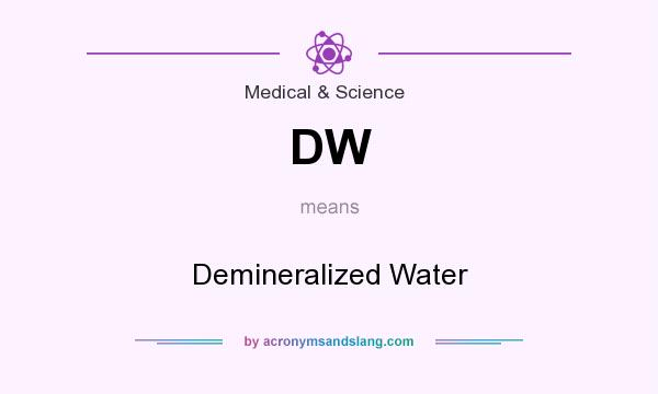 What does DW mean? It stands for Demineralized Water