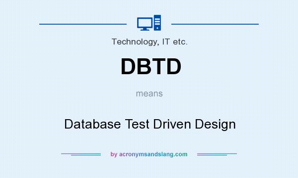 What does DBTD mean? It stands for Database Test Driven Design