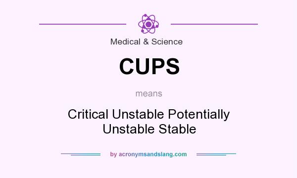What does CUPS mean? It stands for Critical Unstable Potentially Unstable Stable