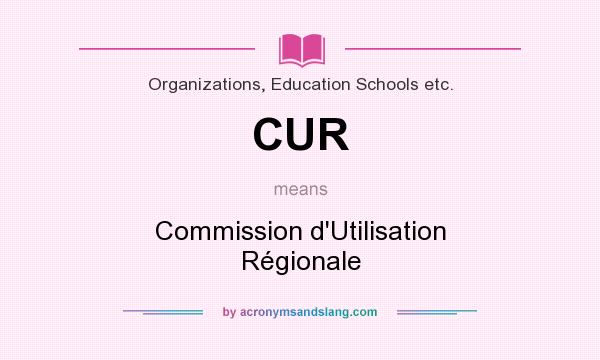 What does CUR mean? It stands for Commission d`Utilisation Régionale