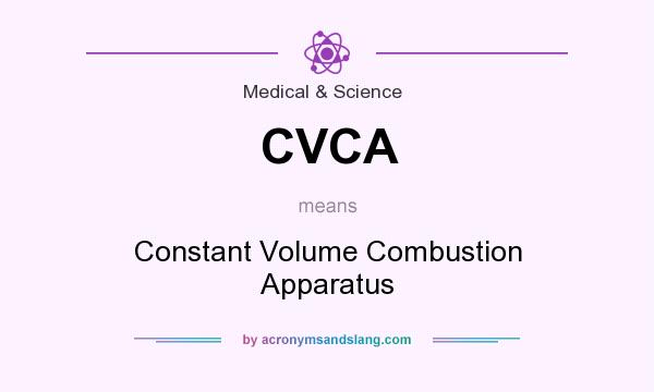 What does CVCA mean? It stands for Constant Volume Combustion Apparatus
