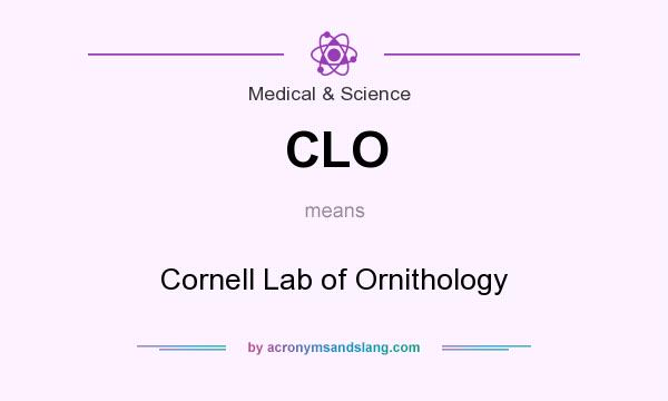 What does CLO mean? It stands for Cornell Lab of Ornithology