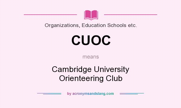What does CUOC mean? It stands for Cambridge University Orienteering Club