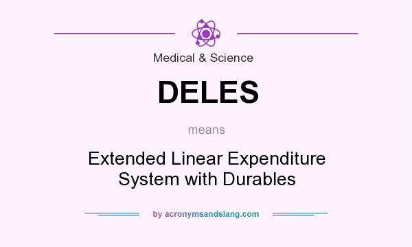 What does DELES mean? It stands for Extended Linear Expenditure System with Durables