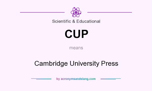 What does CUP mean? It stands for Cambridge University Press