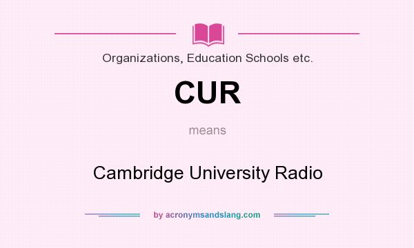 What does CUR mean? It stands for Cambridge University Radio