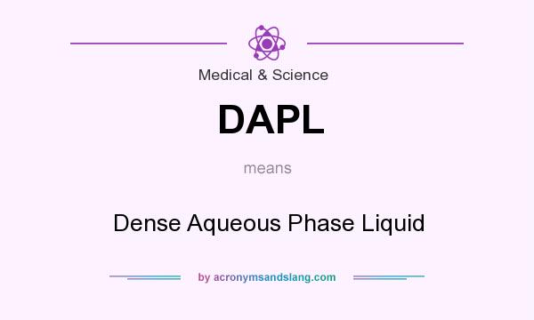 What does DAPL mean? It stands for Dense Aqueous Phase Liquid